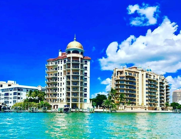 Waterfront high-rise condominiums along the water in Sarasota County, the coastal homes 3A Allied Insurance protects with Sarasota County Insurance.